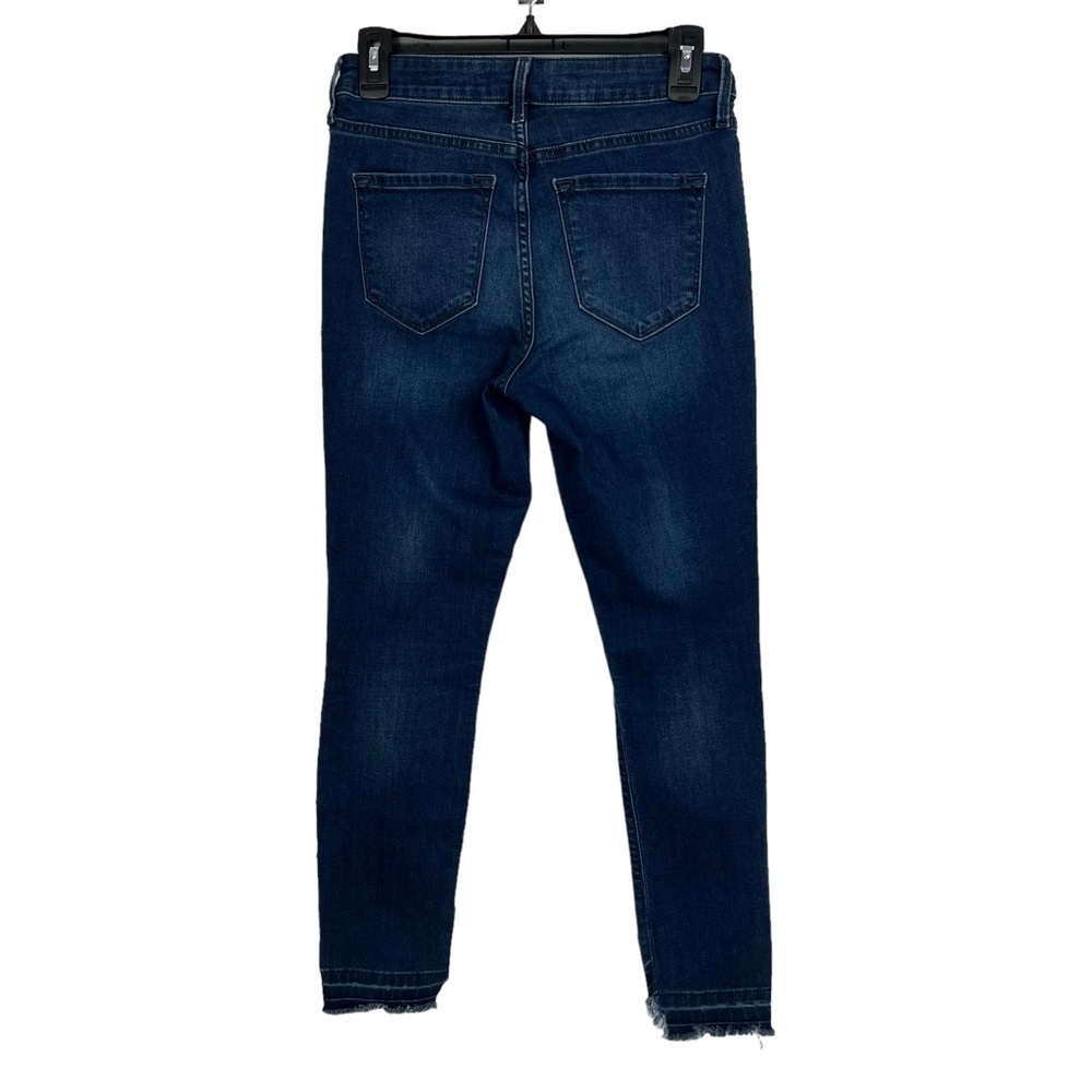 Old Navy Rockstar Women’s Blue Jeans Sz 4 Dark Wash Mid-Rise Stretch Distressed - Picture 3 of 12